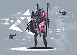 Alien Robot Warrior Hidden