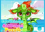 Cute Unicorns And Dragons Puzzle