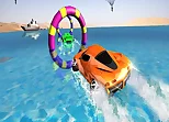 Floating Water Surfer Car Driving : Beach Racing