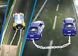 Chained Impossible Driving Police Cars