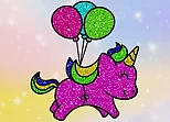Coloring Book: Glittered Unicorns