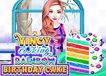 Vincy Cooking Rainbow Birthday Cake