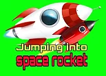 Jumping into space rocket travels in space