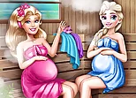 Cute Mommies Pregnant Sauna