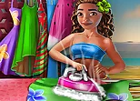 Exotic Girl Washing Clothes