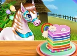 Pony Cooking Rainbow Cake