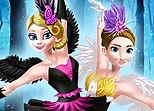 Ellie and Annie Black Swan and White Swa