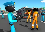 US Police Stickman Criminal Plane Transporter Game