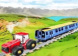 Chain tractor train towing game