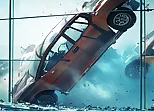 Stunt Car Crash Glass